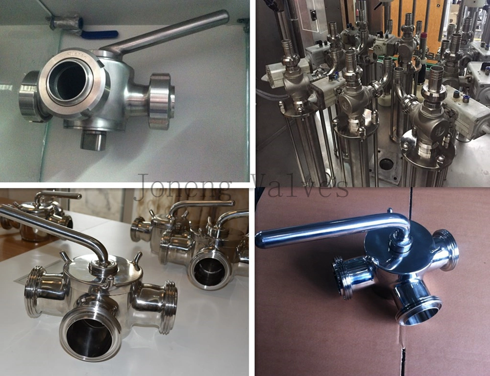 Stainless Steel Sanitary 3 Way Plug Valve with Bsm Union