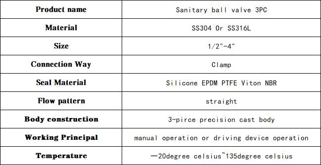 Hygienic PTFE Lined Clamp Sanitary Stainless Steel Floating Ball Valves